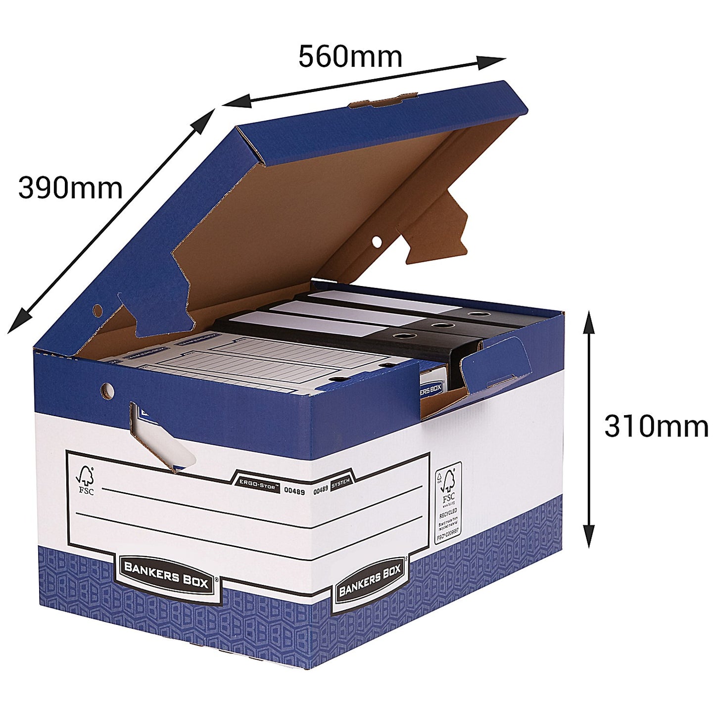 Bankers Box Ergo Stor Maxi FastFold Storage Boxes, Blue, Pack of 10