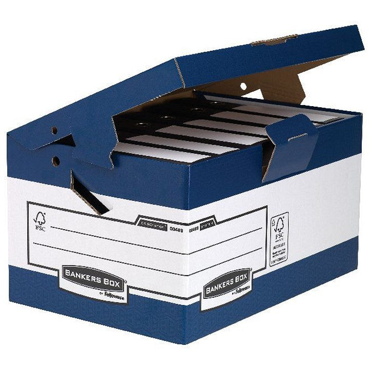 Bankers Box Ergo Stor Maxi FastFold Storage Boxes, Blue, Pack of 10