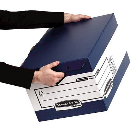 Bankers Box Ergo Stor Maxi FastFold Storage Boxes, Blue, Pack of 10