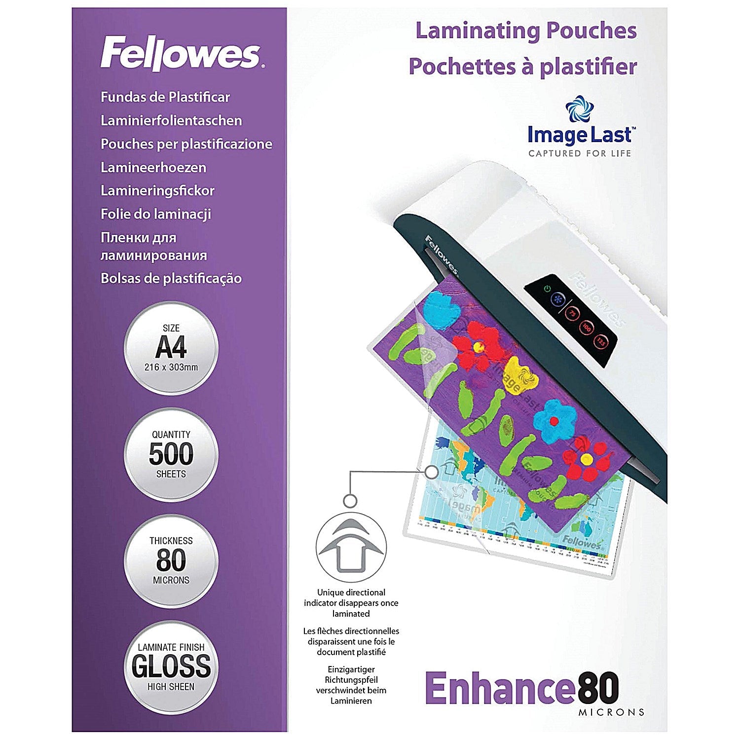 Fellowes Laminating Pouches 160 Micron Total Thickness Gloss A4 (Pack of 500) Easy2Order : BB78973