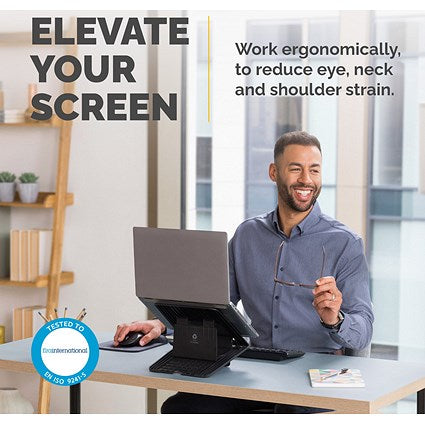 Fellowes Breyta Laptop Riser, Adjustable Height and Tilt, Black