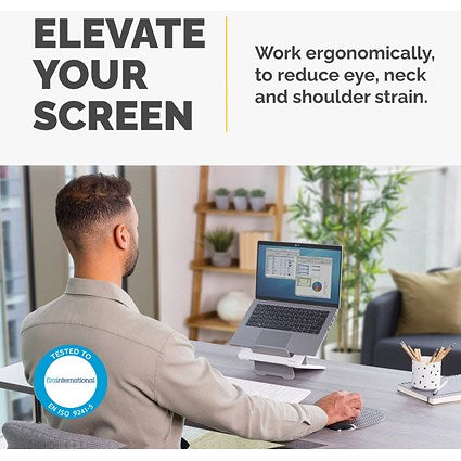Fellowes Breyta Laptop Riser, Adjustable Height and Tilt, White