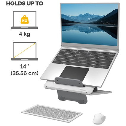 Fellowes Breyta Laptop Riser, Adjustable Height and Tilt, White