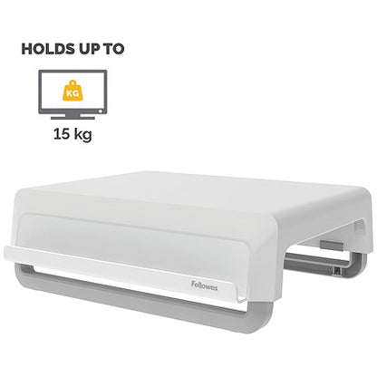 Fellowes Breyta Monitor Stand, Adjustable Height, White