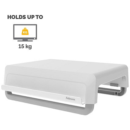 Fellowes Breyta Monitor Stand, Adjustable Height, White