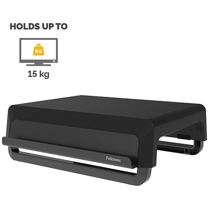 Fellowes Breyta Monitor Stand, Adjustable Height, Black