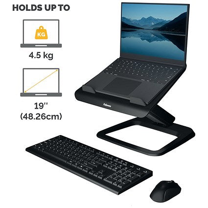 Fellowes Hana Laptop Riser, Adjustable Height and Tilt, Black