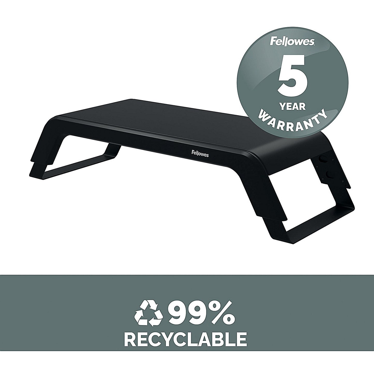 Fellowes Hana Monitor Support, Adjustable Height, Black