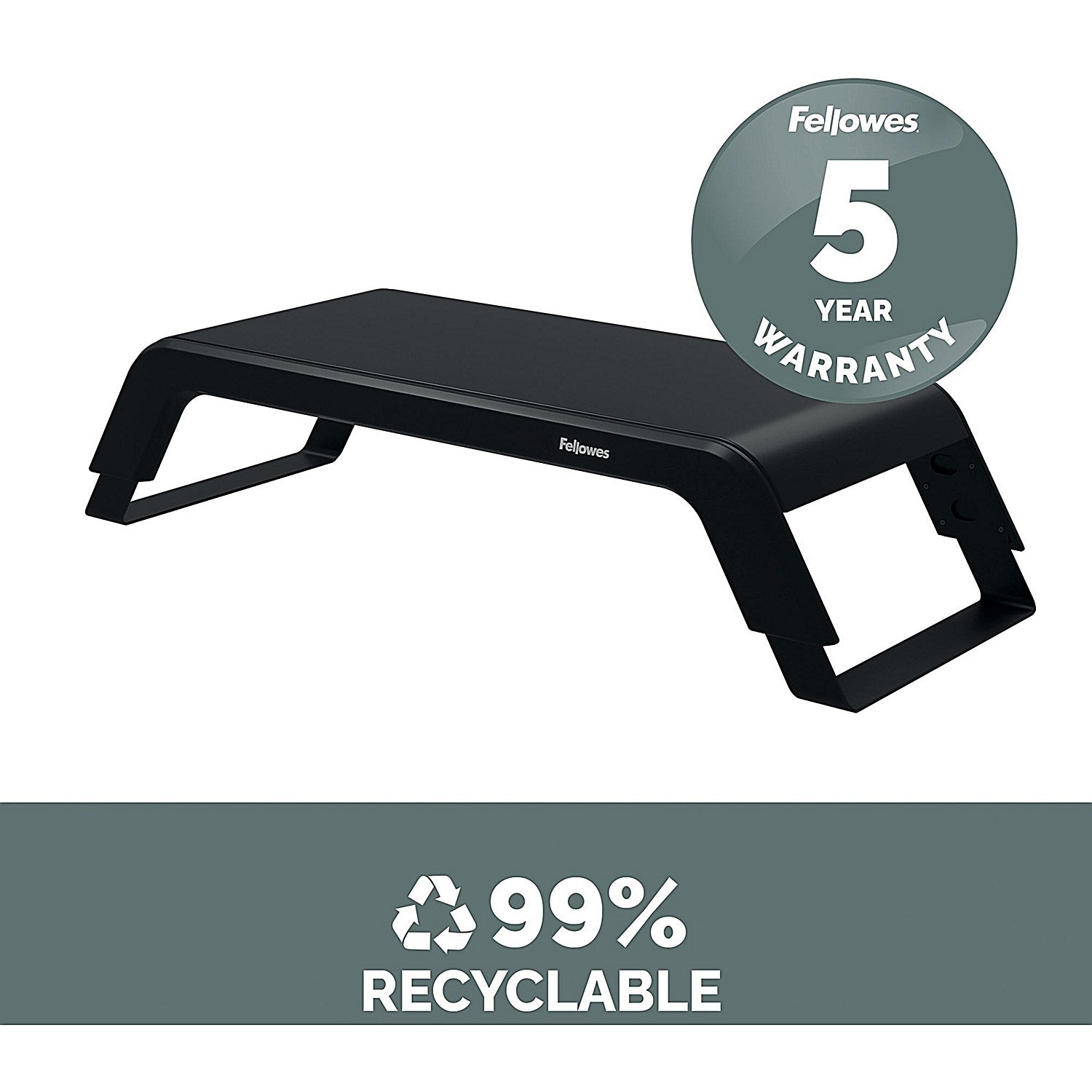 Fellowes Hana Monitor Support, Adjustable Height, Black
