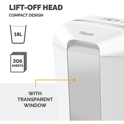 Fellowes Powershred LX70 P-4 Cross-Cut Shredder, 18 Litres, White