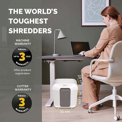 Fellowes Powershred LX25 P-4 Cross-Cut Shredder, 11.5 Litres, White Easy2Order : BB80256