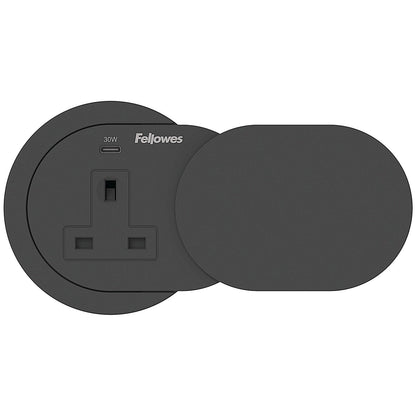 Fellowes Power Spot Type G UK/IE 1 Socket and 1 USB C Port Black