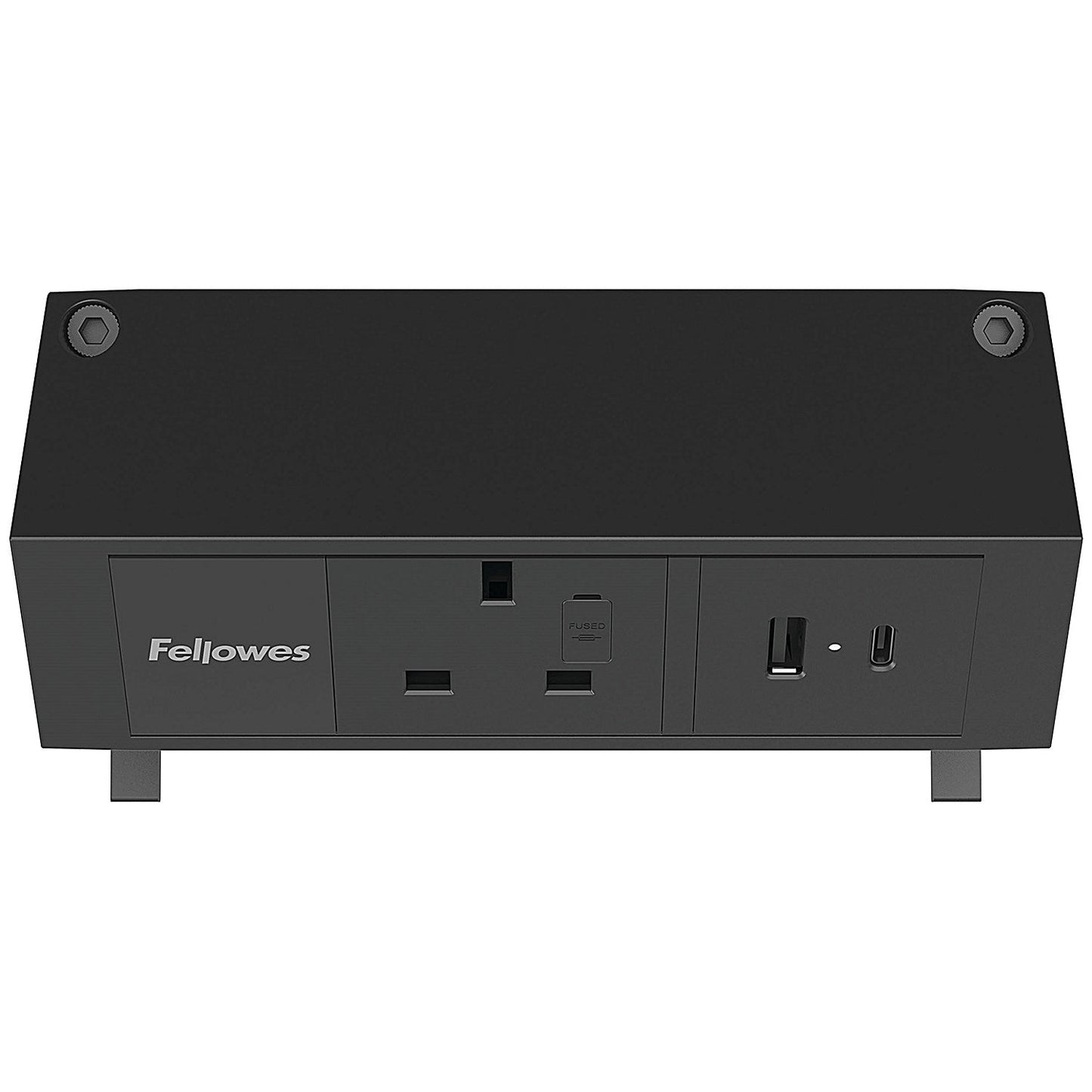 Fellowes Power Desk Type G UK/IE 1 Socket 1 USB-A + 1 USB-C Port Black
