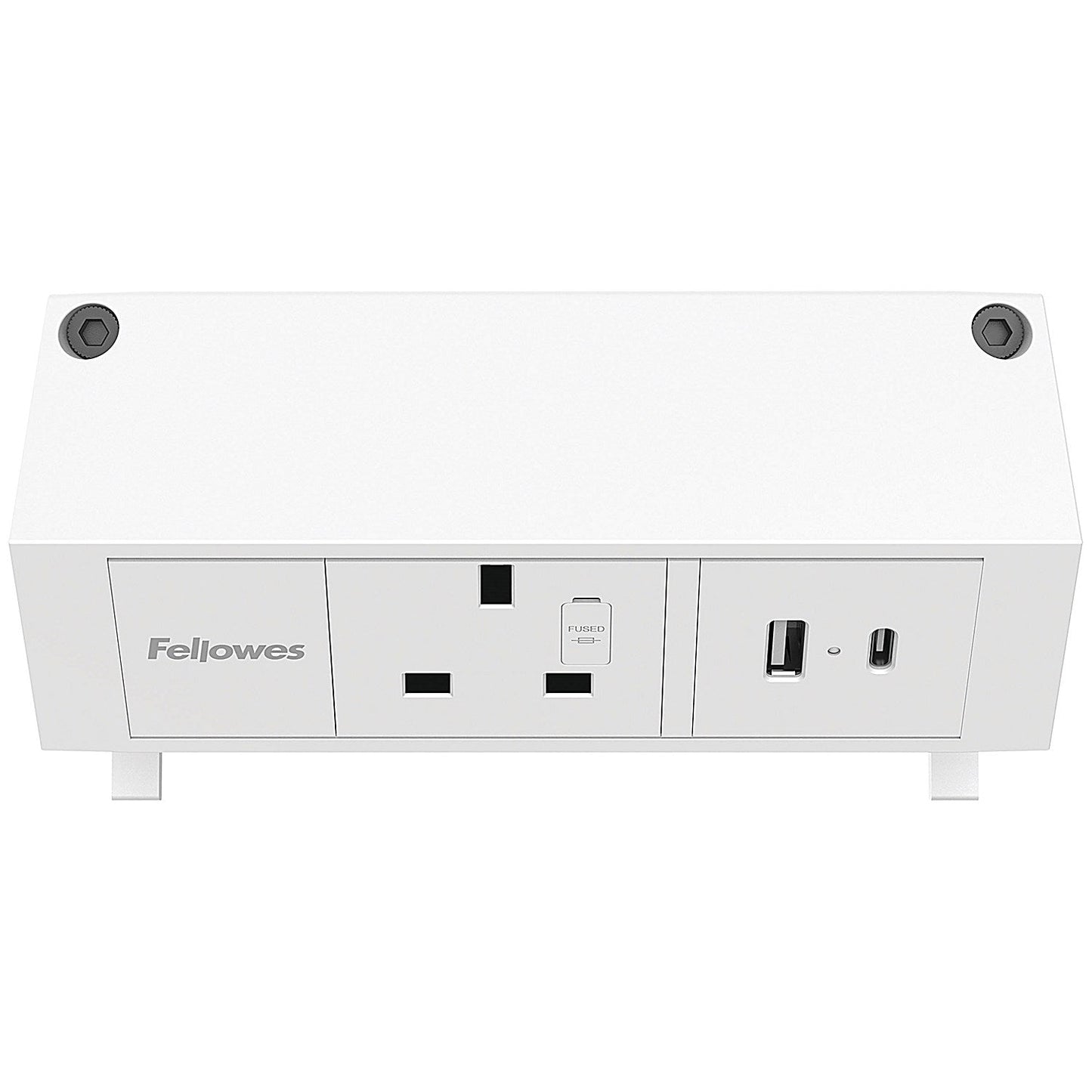 Fellowes Power Desk Type G UK/IE 1 Socket 1 USB-A + 1 USB-C Port White