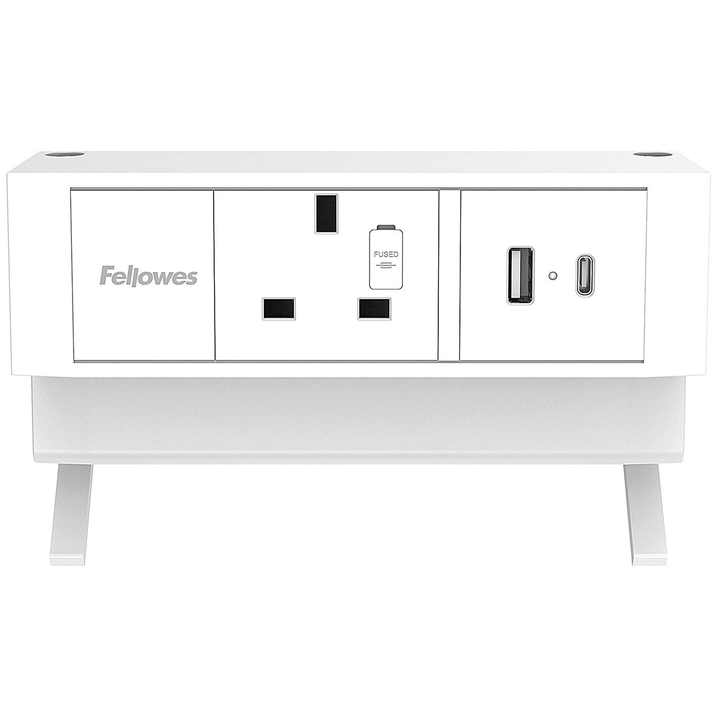 Fellowes Power Desk Type G UK/IE 1 Socket 1 USB-A + 1 USB-C Port White