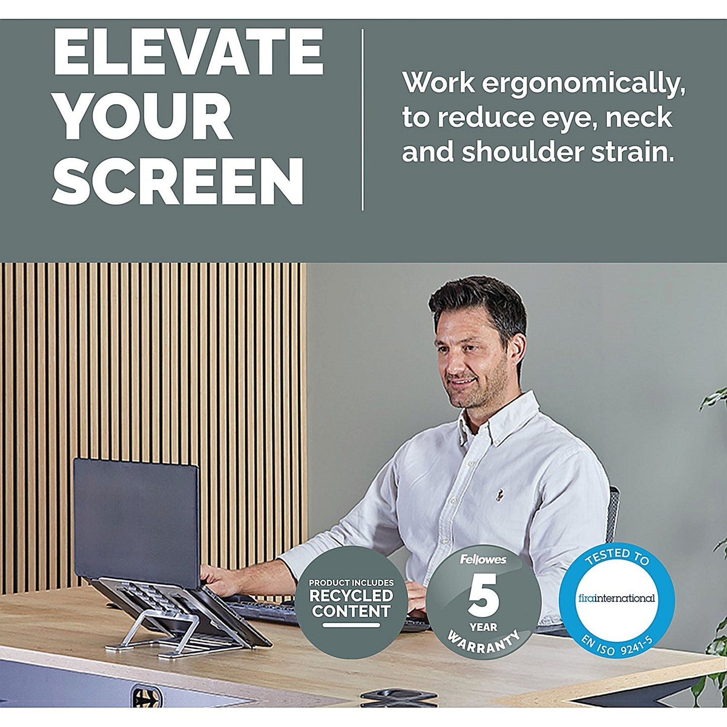 Fellowes Alumia Portable Laptop Stand Silver