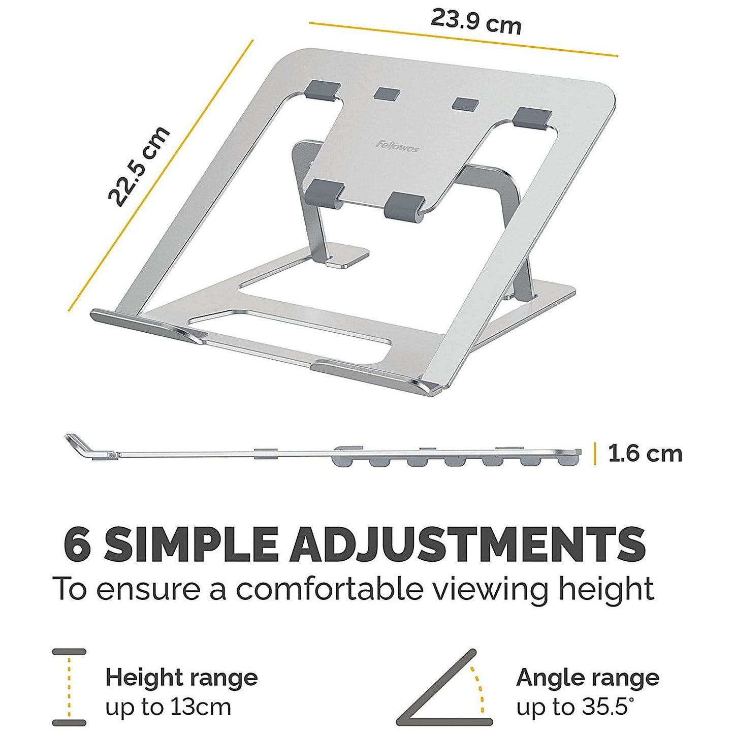 Fellowes Alumia Portable Laptop Stand Silver