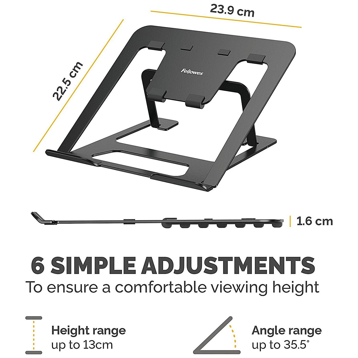 Fellowes Alumia Portable Laptop Stand Black