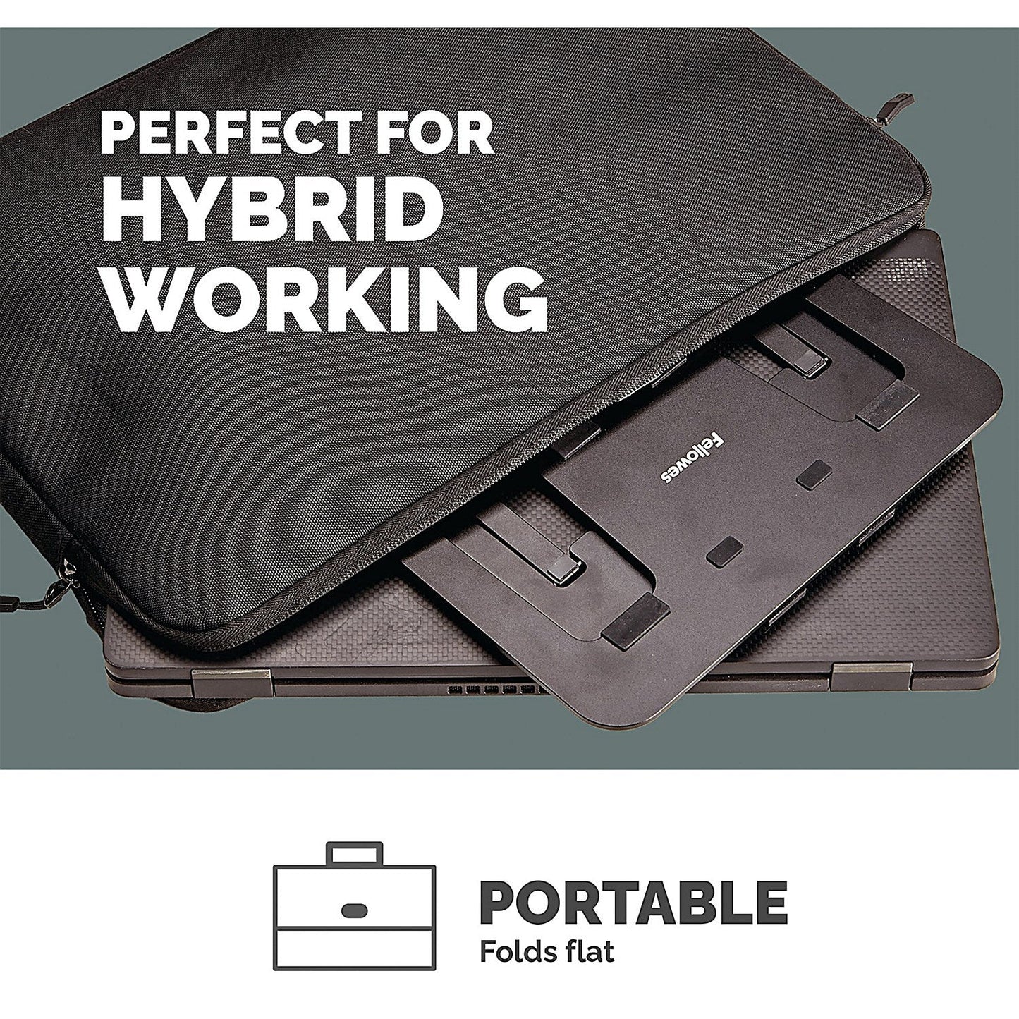 Fellowes Alumia Portable Laptop Stand Black