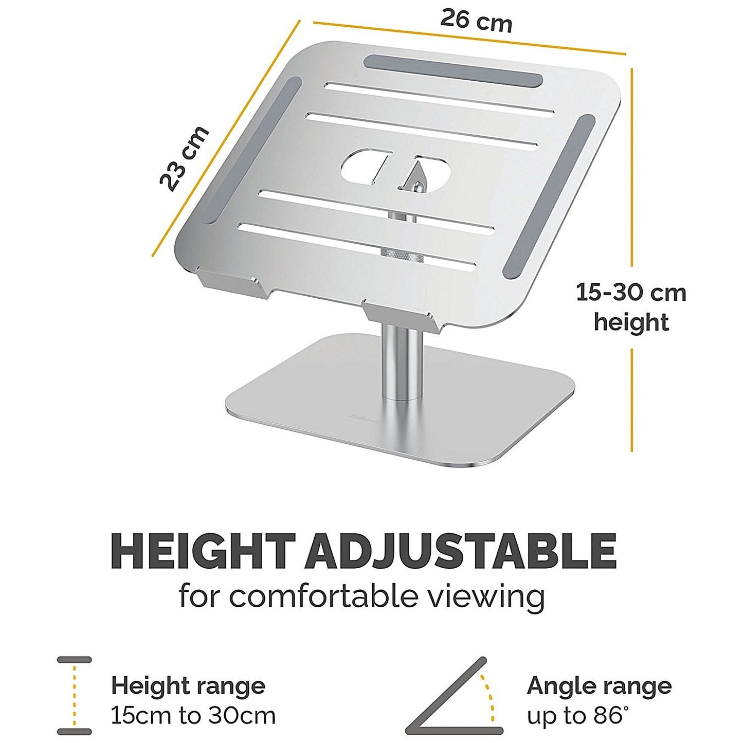 Fellowes Alumia Desk Based Laptop Stand Silver