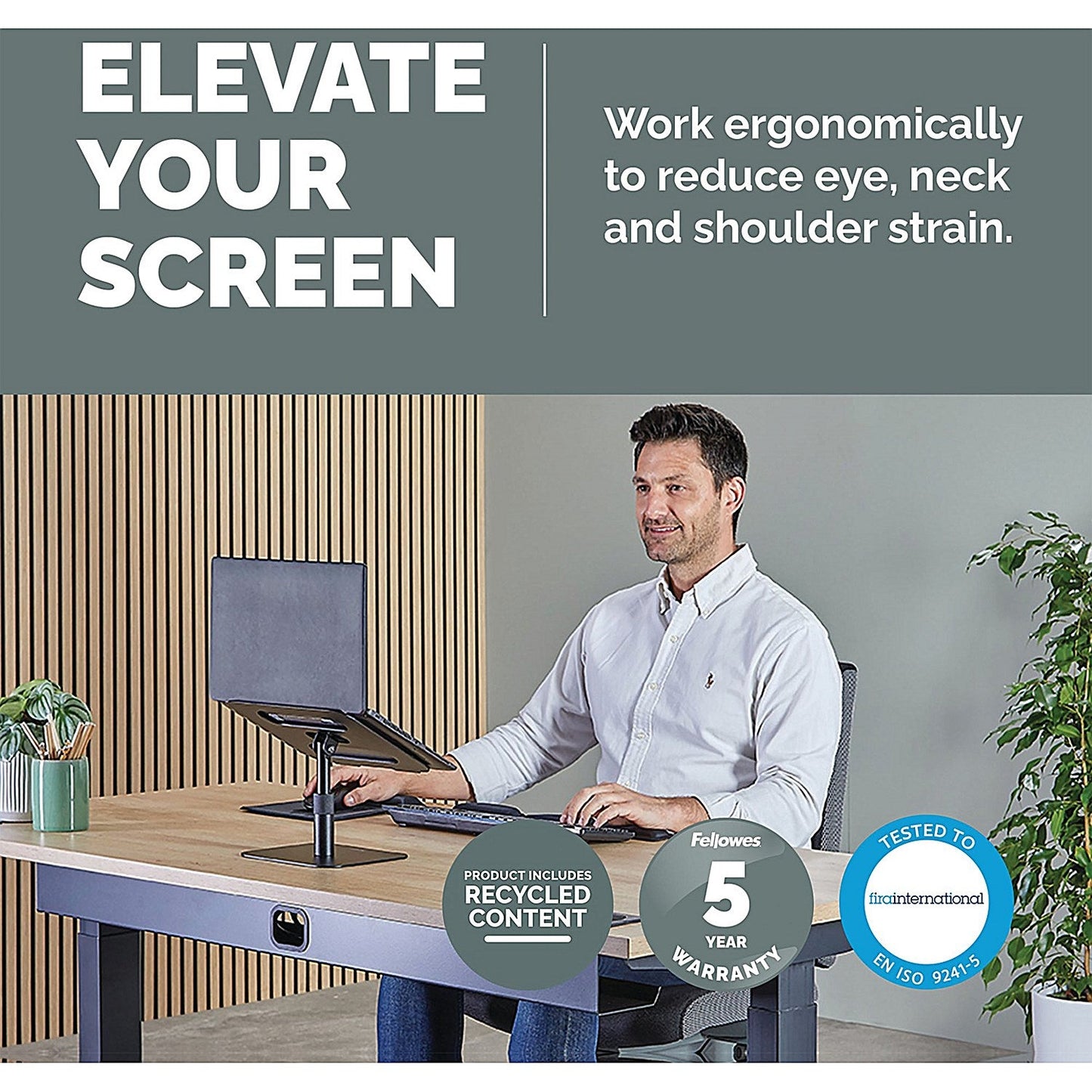 Fellowes Alumia Desk Based Laptop Stand Black