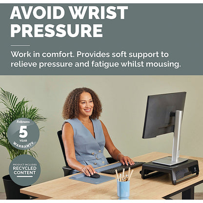 Fellowes Breyta XL Mouse Pad Wrist Rest Marine
