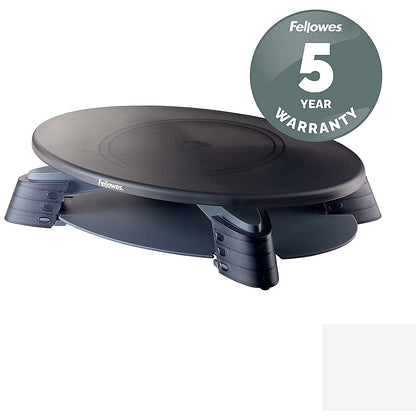 Fellowes Rotating Monitor Stand with Tray, Adjustable Height, Grey