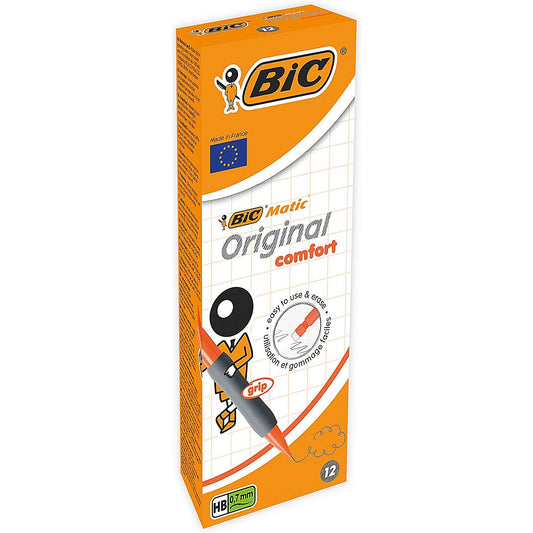 Bic Matic Grip Mechanical pencil, Assorted Grips, Pack of 12