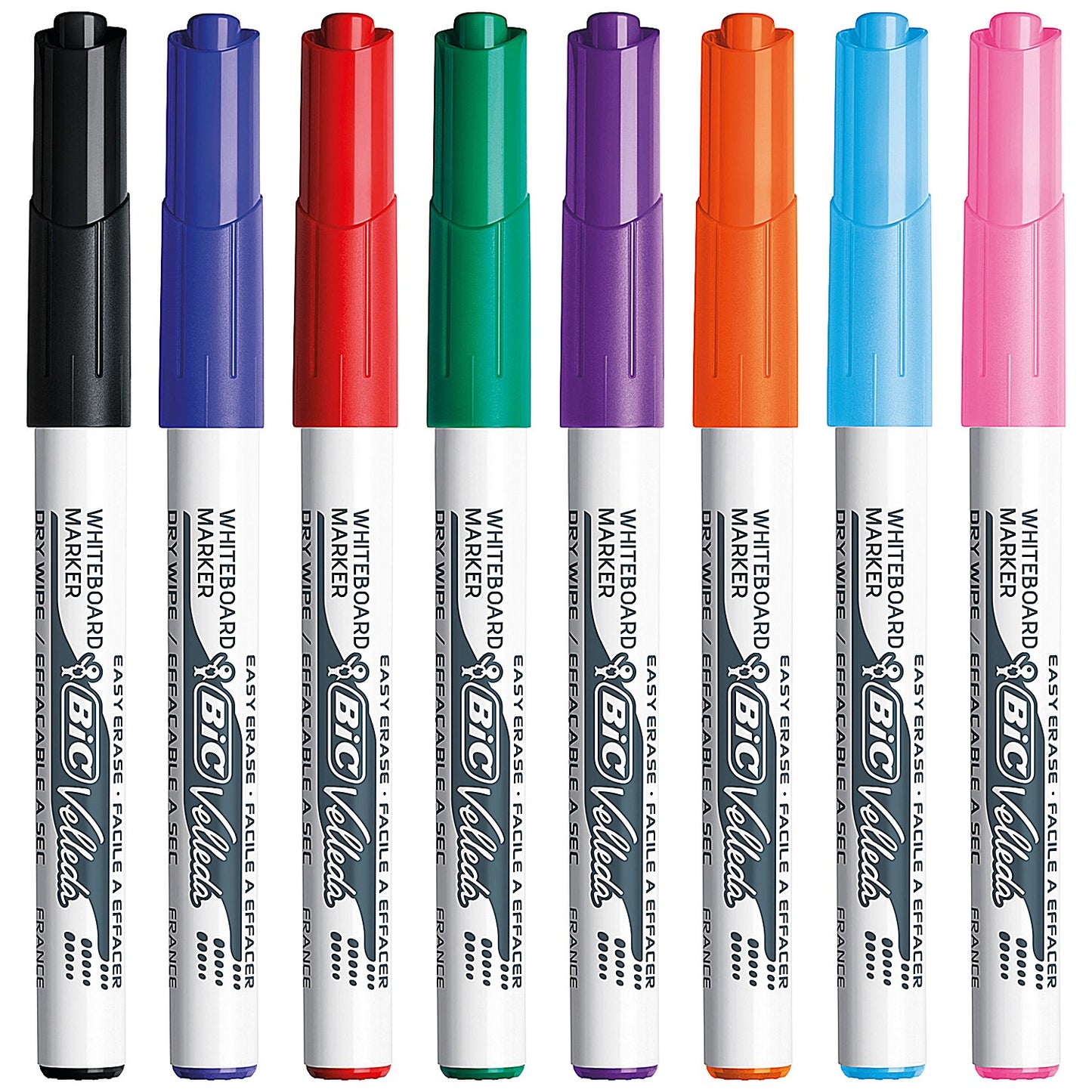 Bic Velleda 1741 Whiteboard Marker, Bullet Tip, Assorted, Wallet of 8