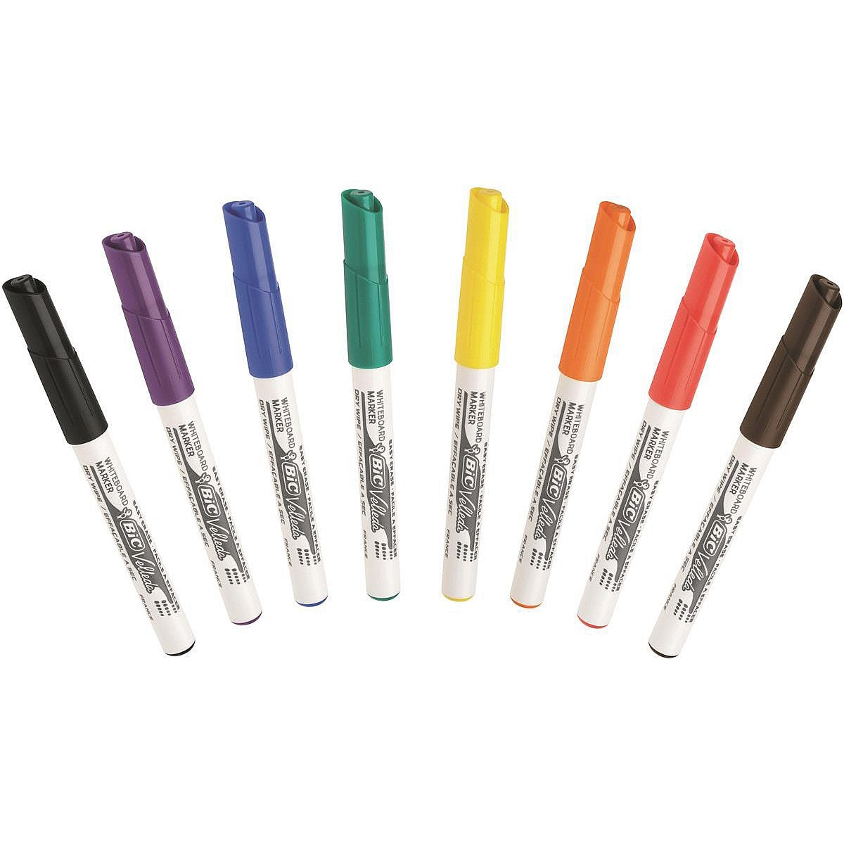 Bic Velleda 1741 Whiteboard Marker, Bullet Tip, Assorted, Wallet of 8