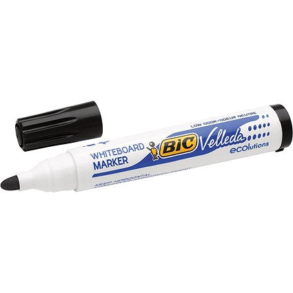 Bic Velleda 1701 Whiteboard Marker, Bullet Tip, Assorted Colours, Pack of 4
