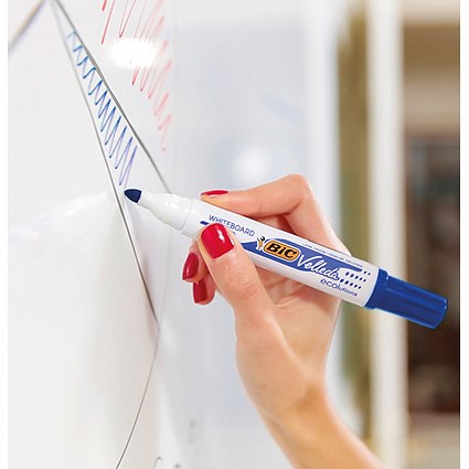 Bic Velleda 1701 Whiteboard Marker, Bullet Tip, Blue, Pack of 12