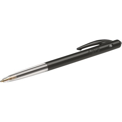 Bic M10 Clic Ball Pen Retractable, Black, Pack of 50
