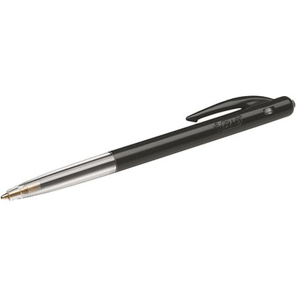 Bic M10 Clic Ball Pen Retractable, Black, Pack of 50