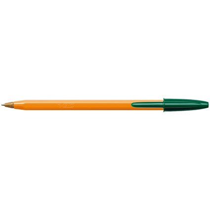 Bic Orange Fine Ballpoint Pen, Green, Pack of 20