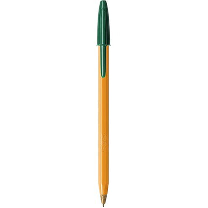 Bic Orange Fine Ballpoint Pen, Green, Pack of 20