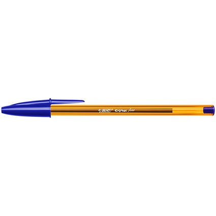Bic Cristal Fine Ballpoint Pen, Blue, Pack of 50