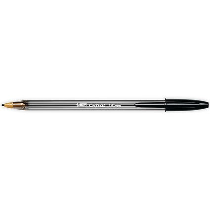 Bic Cristal Large Ballpoint Pen, Broad Nib, Black, Pack of 50