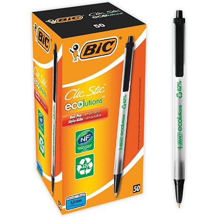 Bic Ecolutions Clic Stick Black (Pack of 50)