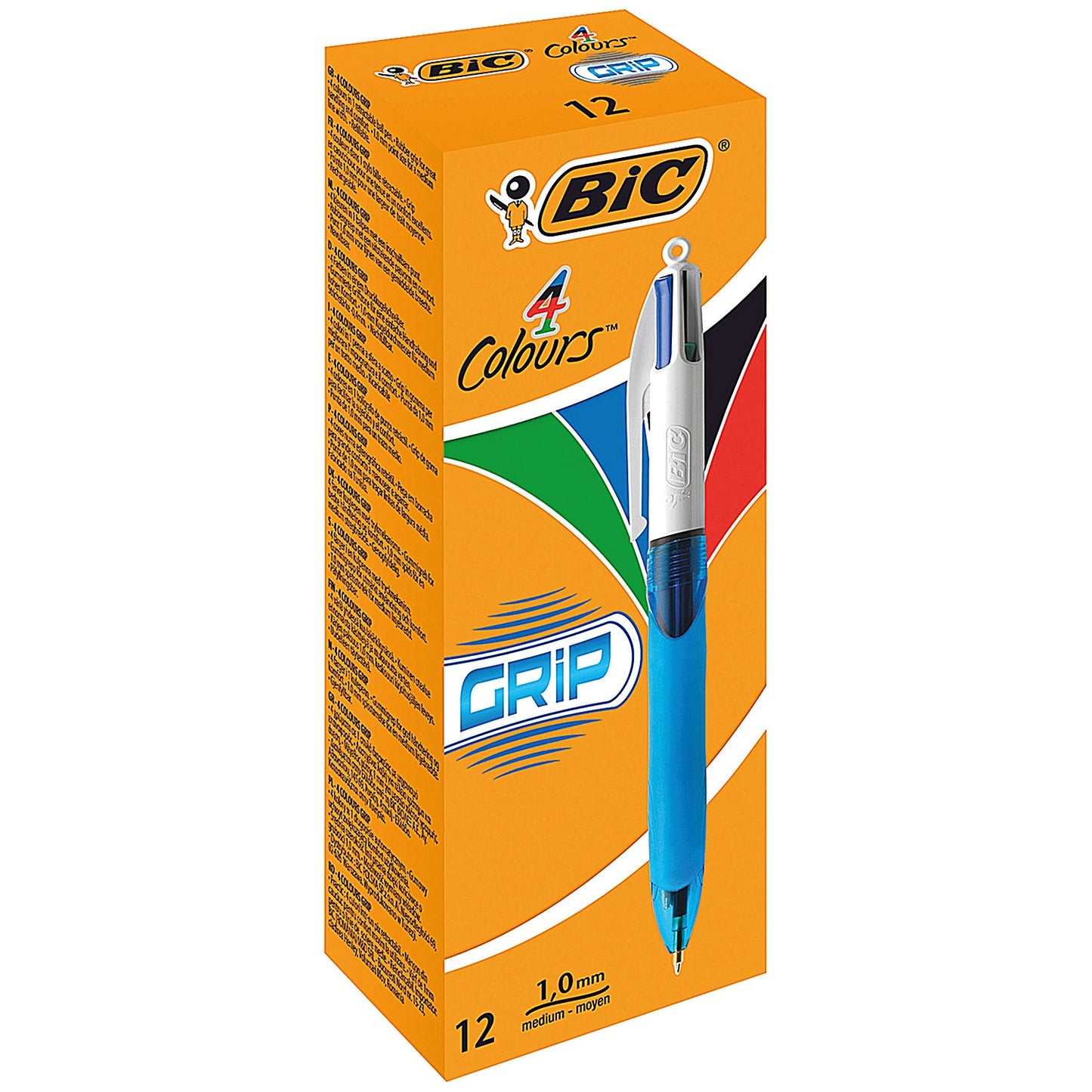 Bic 4 Colours Comfort Grip Ballpoint Pen - Pack of 12