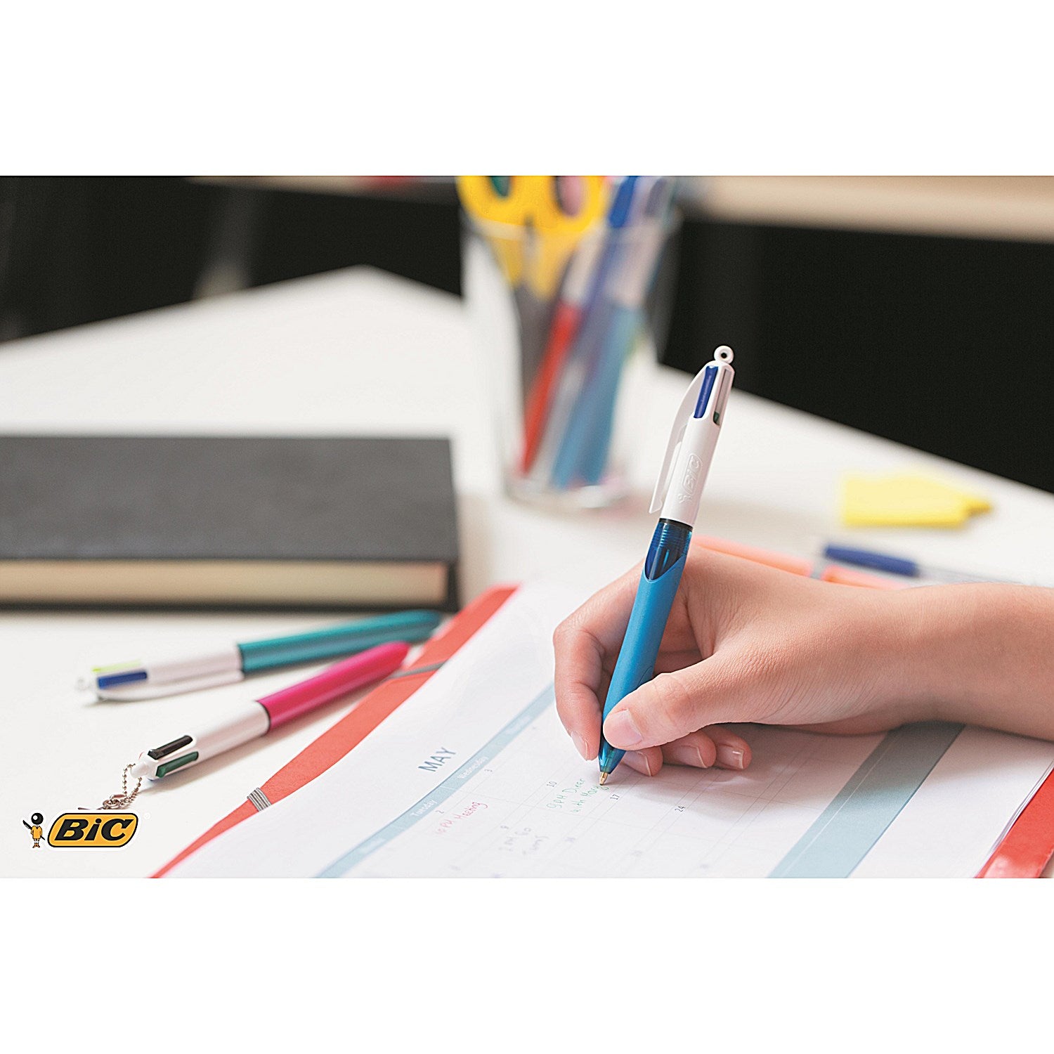 Bic 4 Colours Comfort Grip Ballpoint Pen - Pack of 12