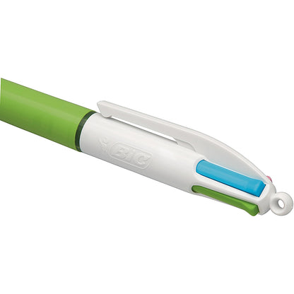 Bic 4 Colours Fashion Ball Pen, Pink Purple Turquoise Lime Green, Pack of 12