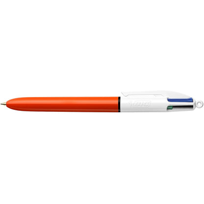 Bic 4 Colours Ballpoint Pen, Orange Barrel, Fine, Pack of 12