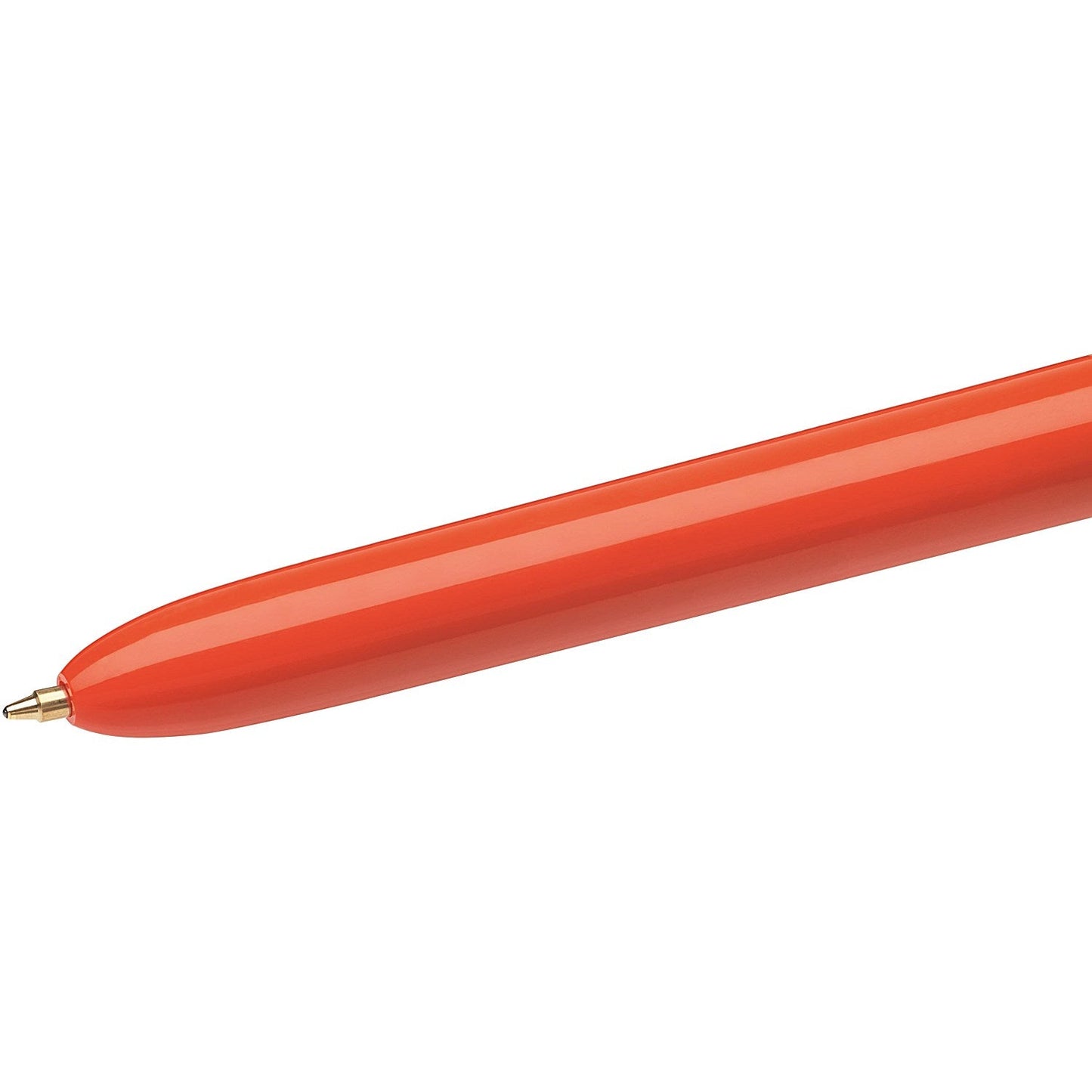 Bic 4 Colours Ballpoint Pen, Orange Barrel, Fine, Pack of 12