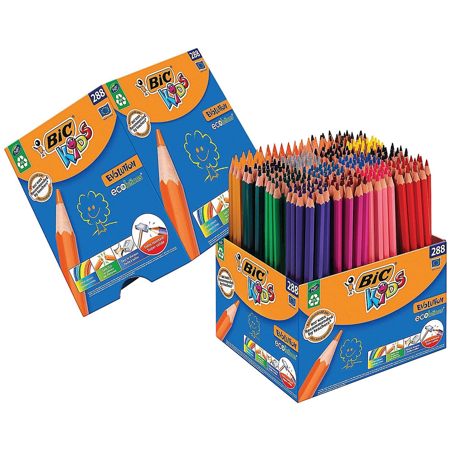 Bic Kids Evolution Eco Colouring Pencils Assorted (Pack of 288)