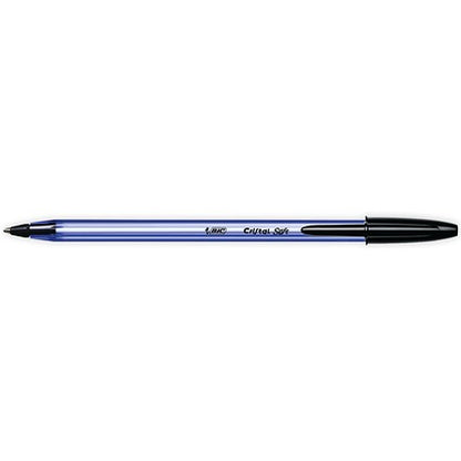 Bic Cristal Soft Ball Pen, Black, Pack of 50