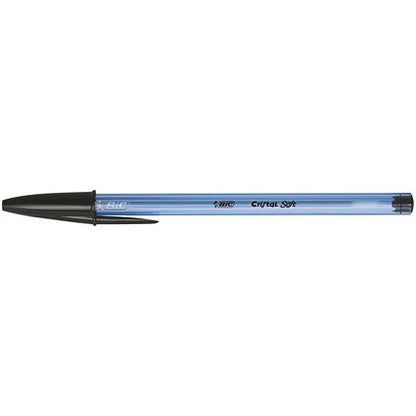 Bic Cristal Soft Ball Pen, Black, Pack of 50