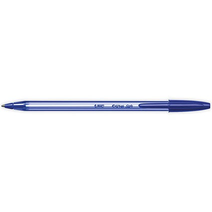 Bic Cristal Soft Ball Pen, Blue, Pack of 50