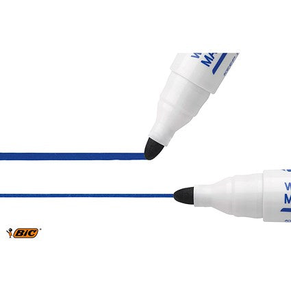 Bic Velleda 1701 Drywipe Marker, Bullet Tip, Black, Pack of 48