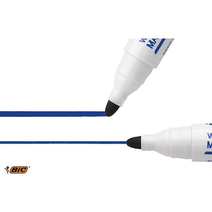 Bic Velleda 1701 Drywipe Marker, Bullet Tip, Black, Pack of 48